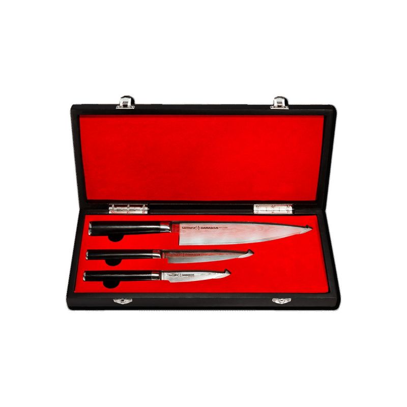 Samura Damaskus 3-teiliges Küchenmesser-Set (Kochmesser - Filetmesser - Schälmesser)