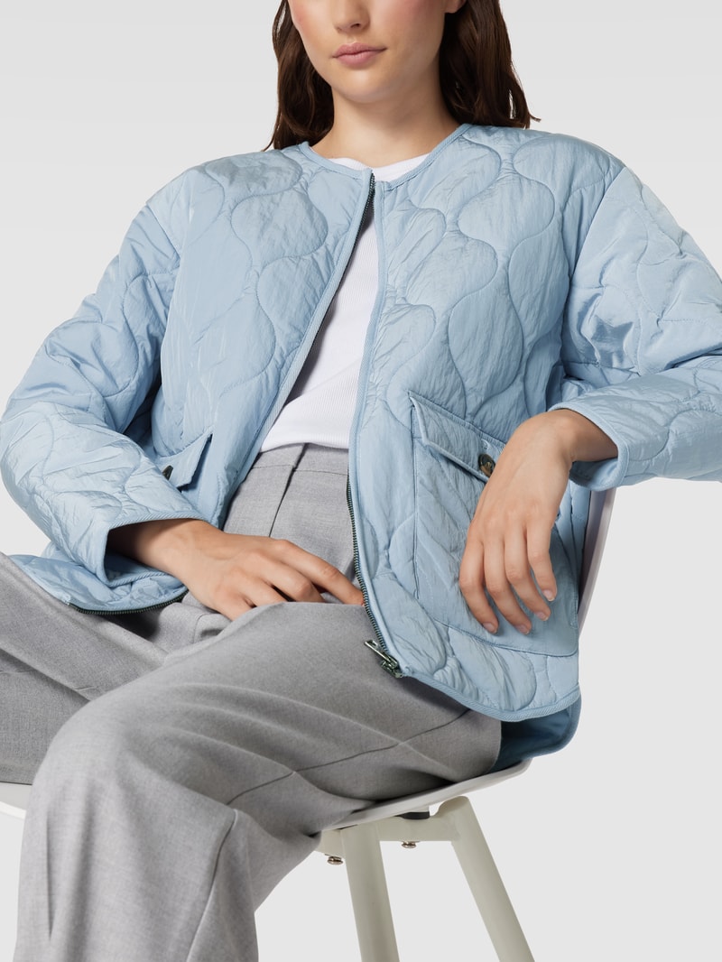 Steppjacke mit abgerundetem Saum in rauchblau