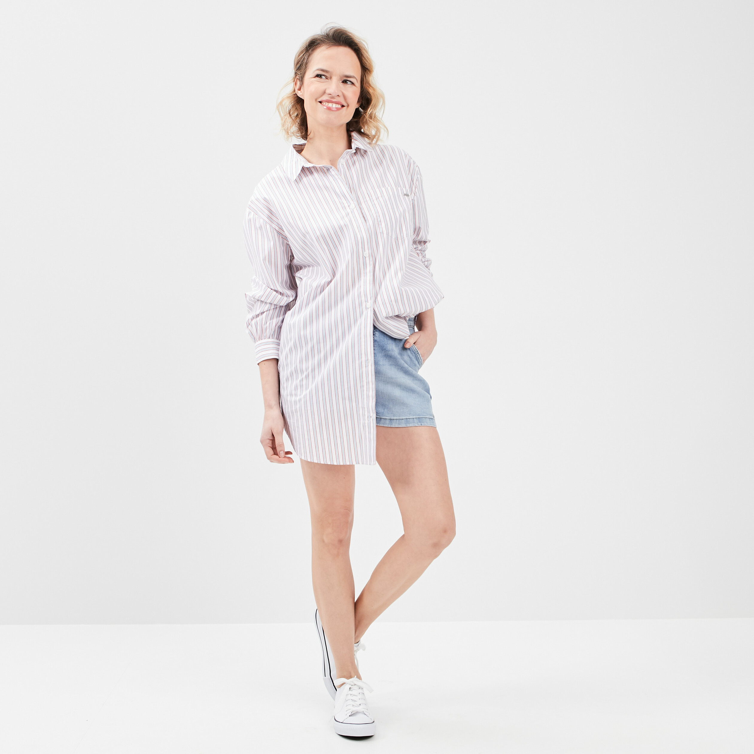 Robe chemise droite ecru femme | La Halle