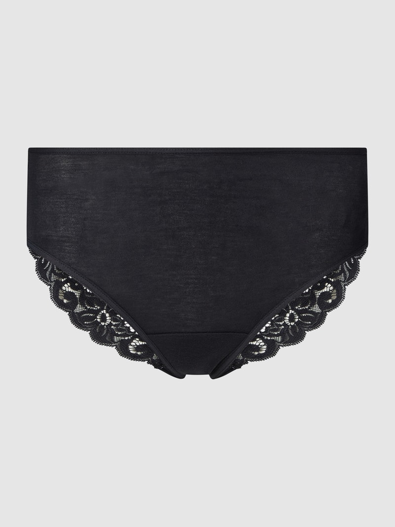 Slip aus Feinripp mit Spitzeneinsatz Modell Moments in schwarz