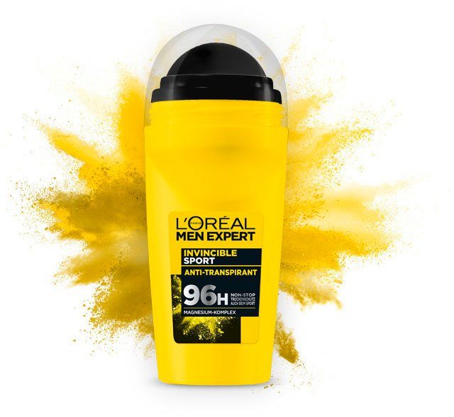 L'ORÉAL PARIS MEN EXPERT Deo-Roller Invincible Sport Anti-Transpirant, Zuverlässiger Deo Schutz beim Sport