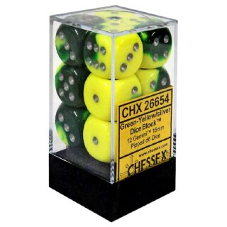 Green-Yellow w/silver 12xW6 (Gemini)