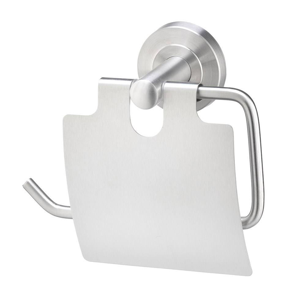 Weles AMARE Toilettenpapierrollenhalter mit Abdeckklappe, SIlber