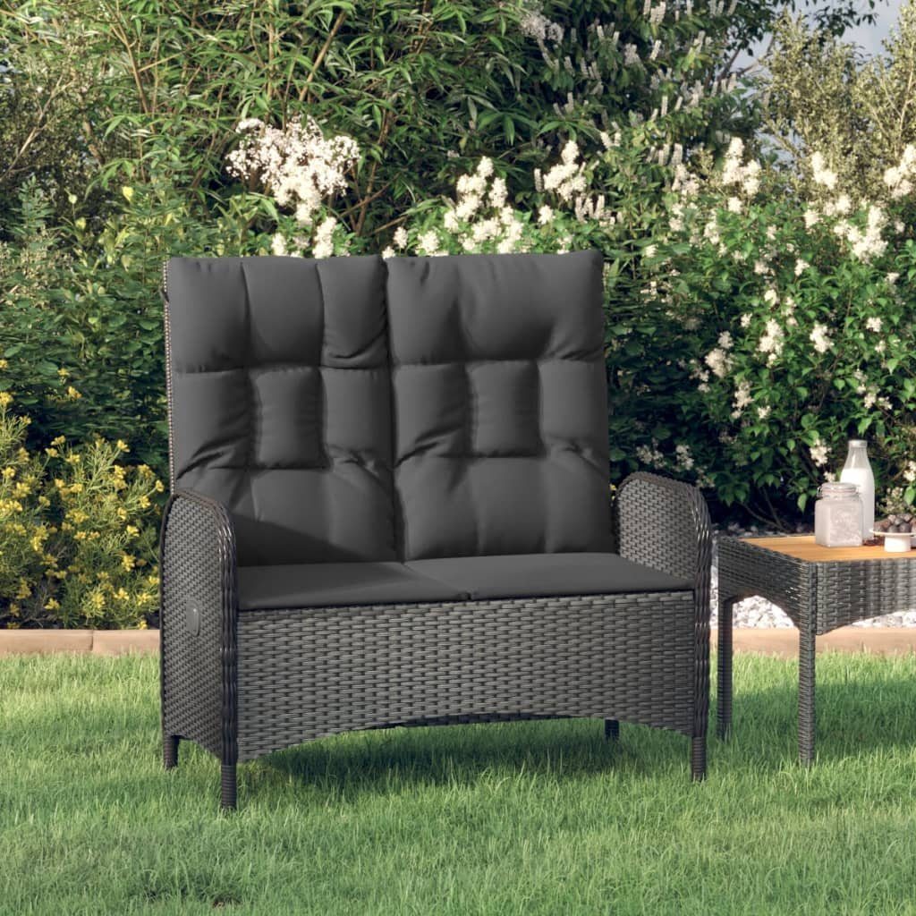 DOTMALL Gartenbank Relaxbank mit Kissen,Wetterfest, Oudoor, Poly Rattan,Verstellbar