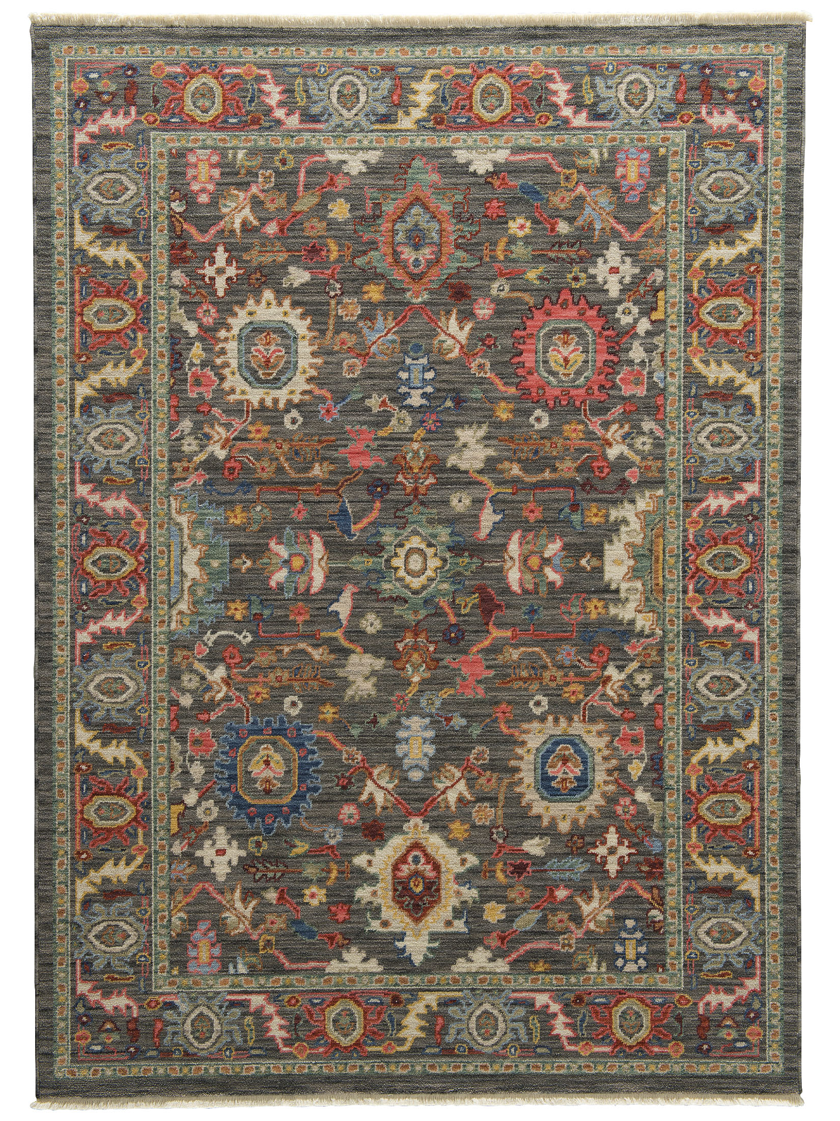 Larkana Orient-Teppich, Dunkelgrau