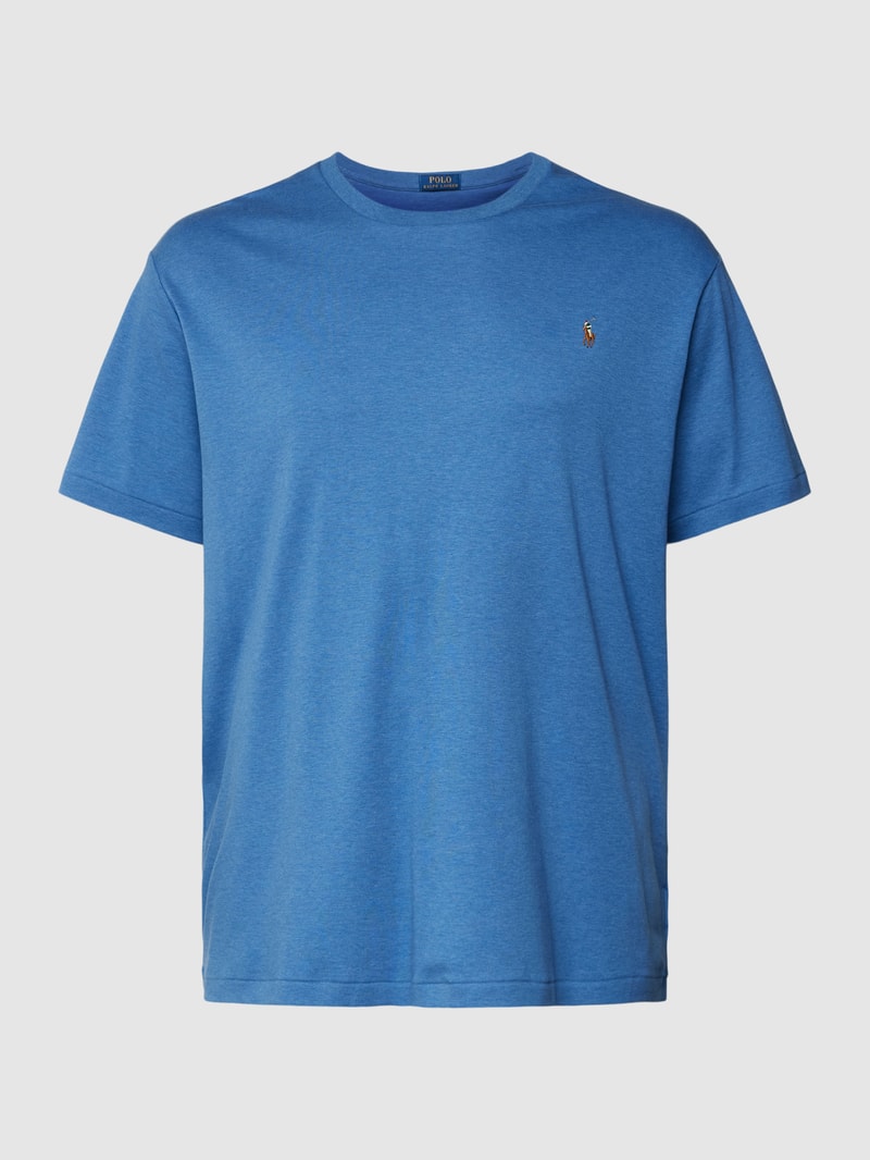 PLUS SIZE T-Shirt mit Label-Stitching in royalblau