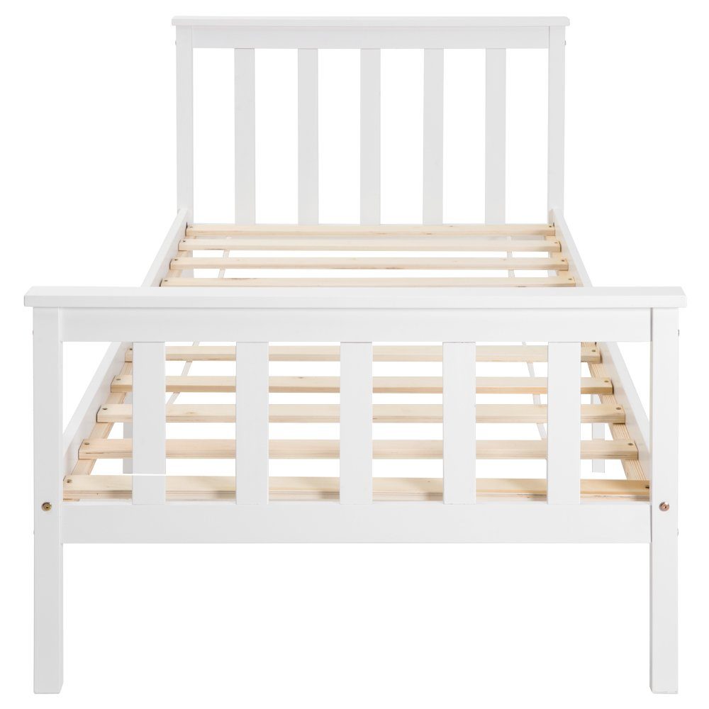 Flieks Holzbett, Einzelbett Massivholz Kiefer Kinderbett Jugendbett 90x200cm