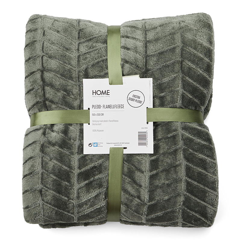 Home Pledd 150x200 cm flanellfleece grønn