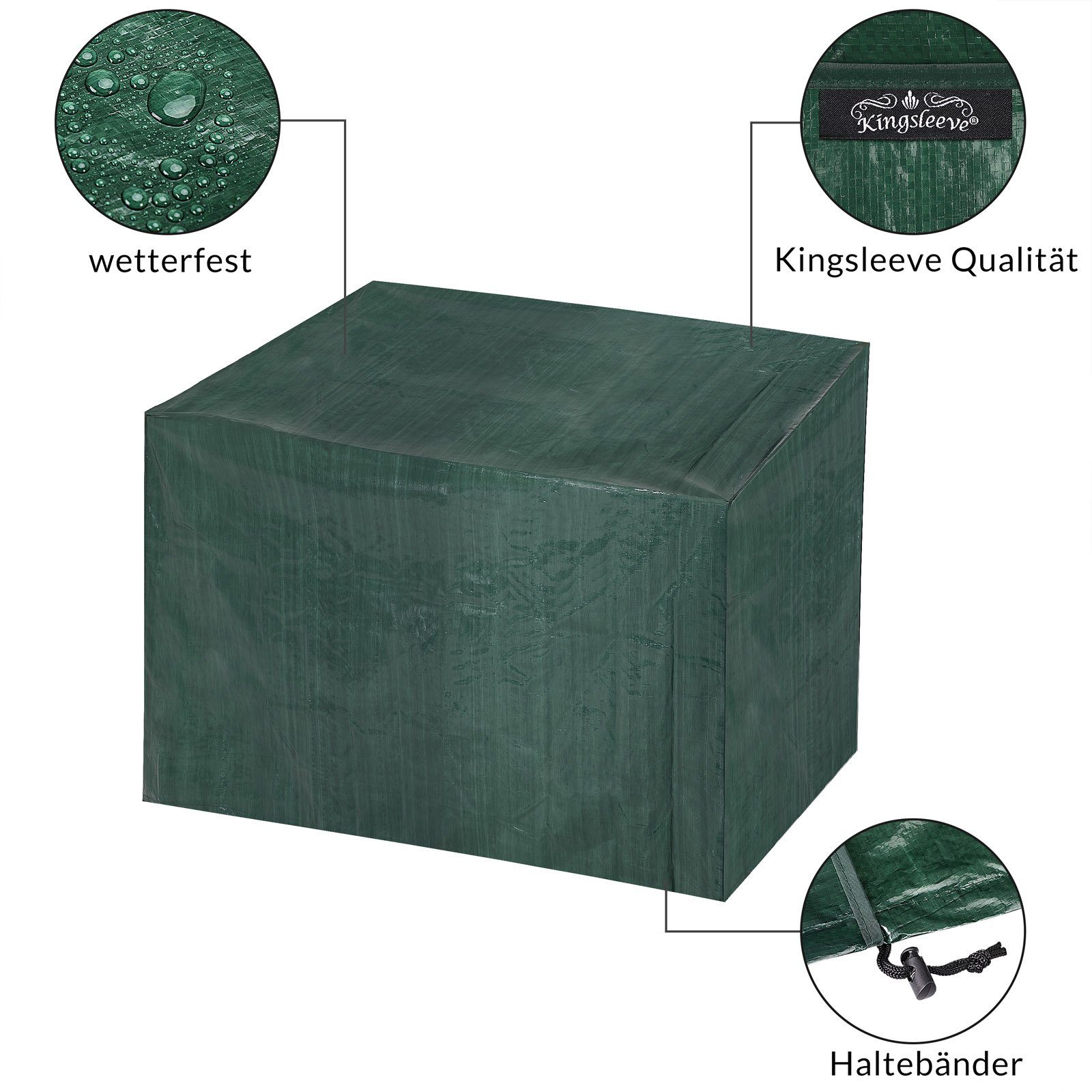 Kingsleeve Gartenmöbel-Schutzhülle Kingsleeve, Gartenmöbel Winterfest UV-beständig PE 122x112x98cm Garage Doppelnaht