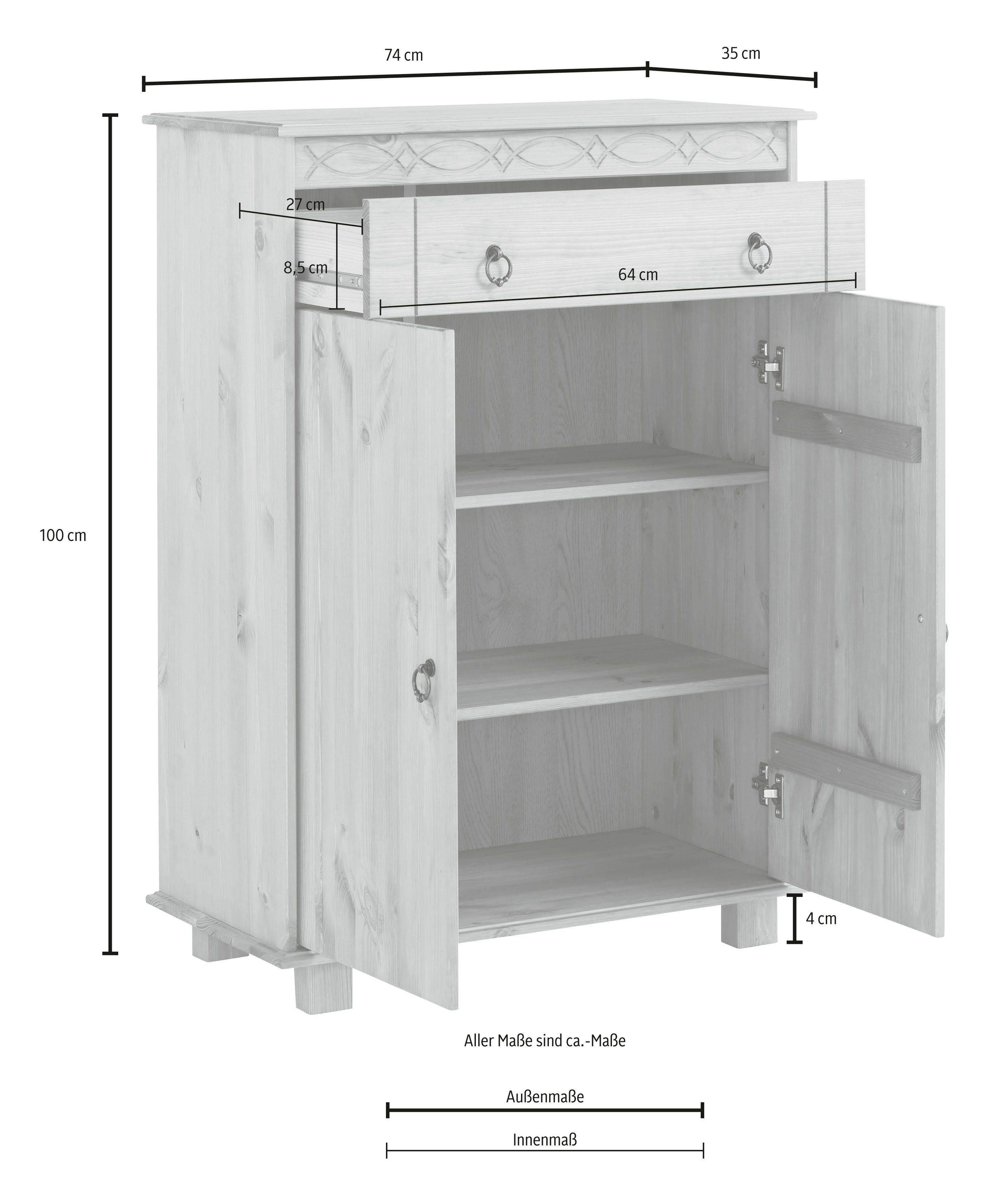 Home affaire Kommode Indra, 74 cm breit