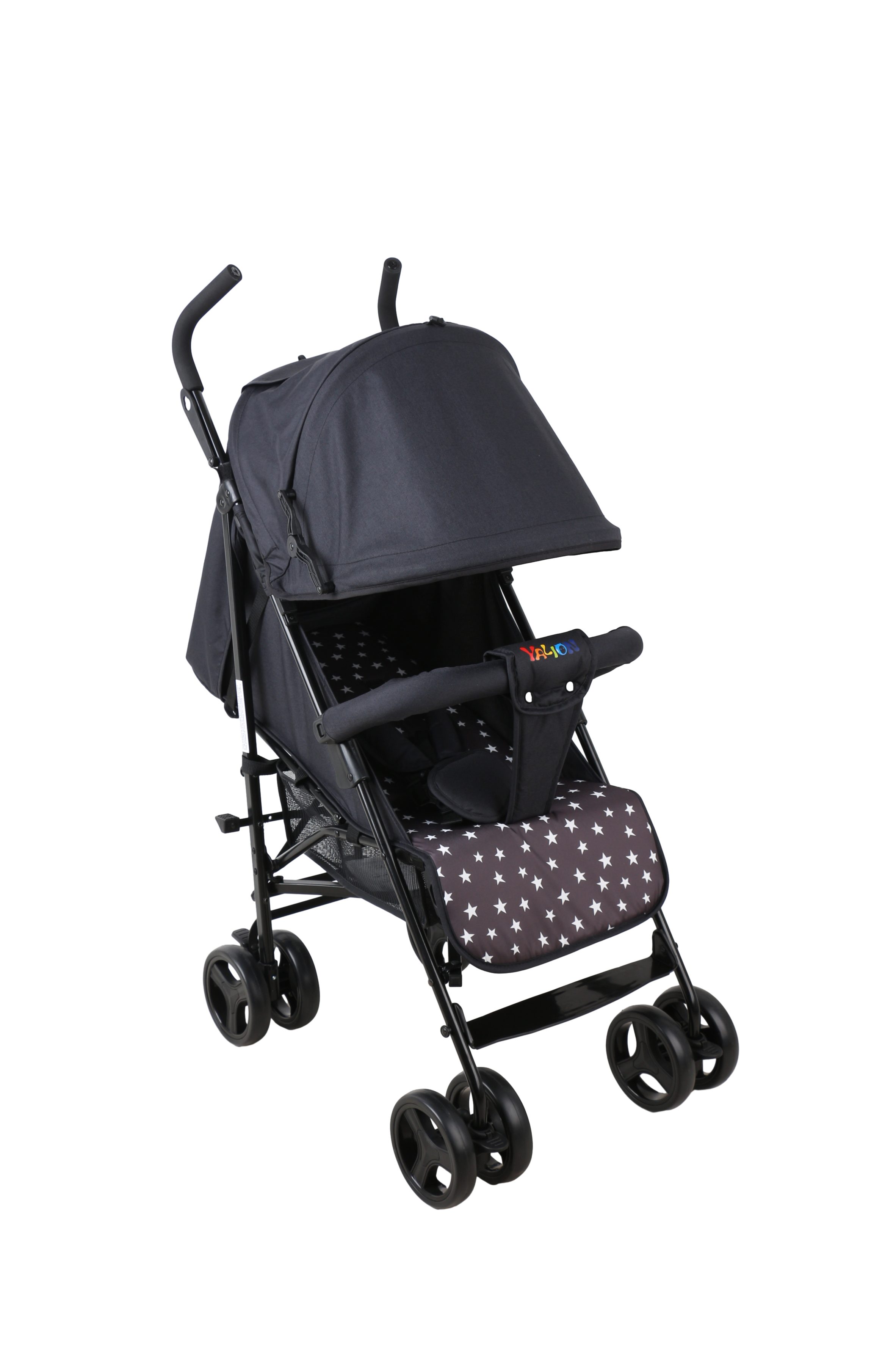 Yalion Kinder-Buggy Kinderwagen Buggy Reisebuggy Klein Zusammenklappbar bis 15kg, Schwarz