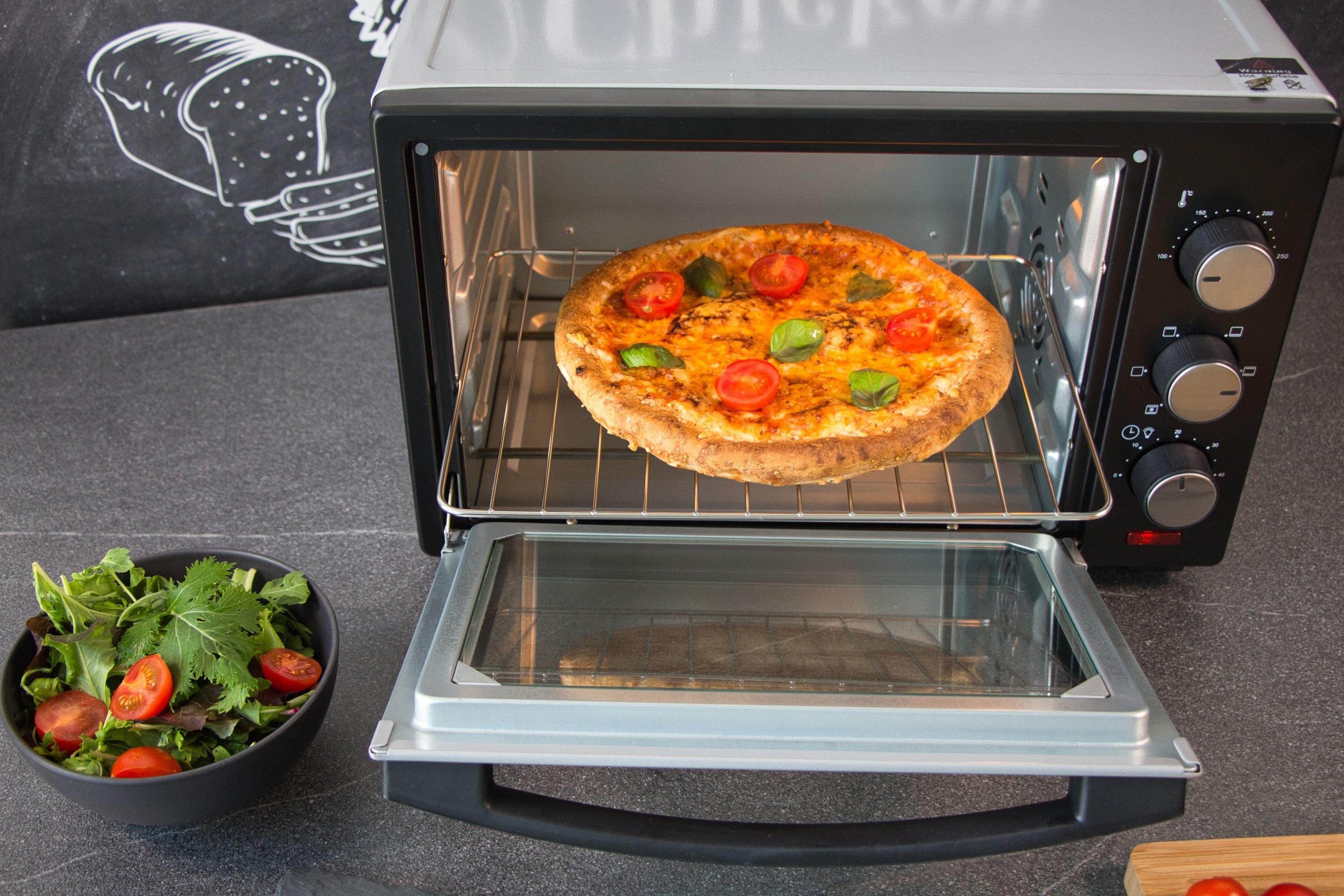 STEINBORG Minibackofen SB-3012, 25 Liter, Umluft, mit Krümelblech, 1600 Watt