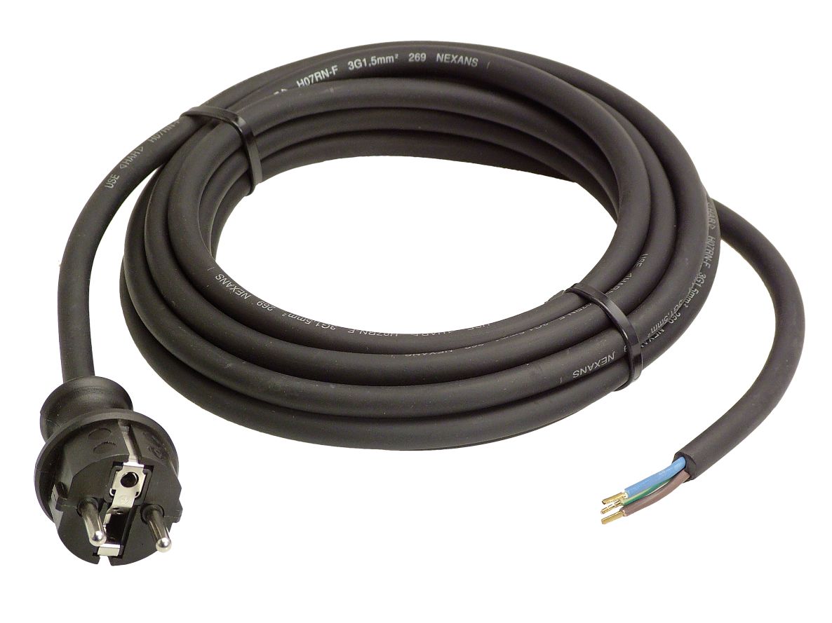 Schwabe 60376 Anschlusskabel Neopren 230V/16A IP44 H07RN-F 3G1.0 Schwarz 3m