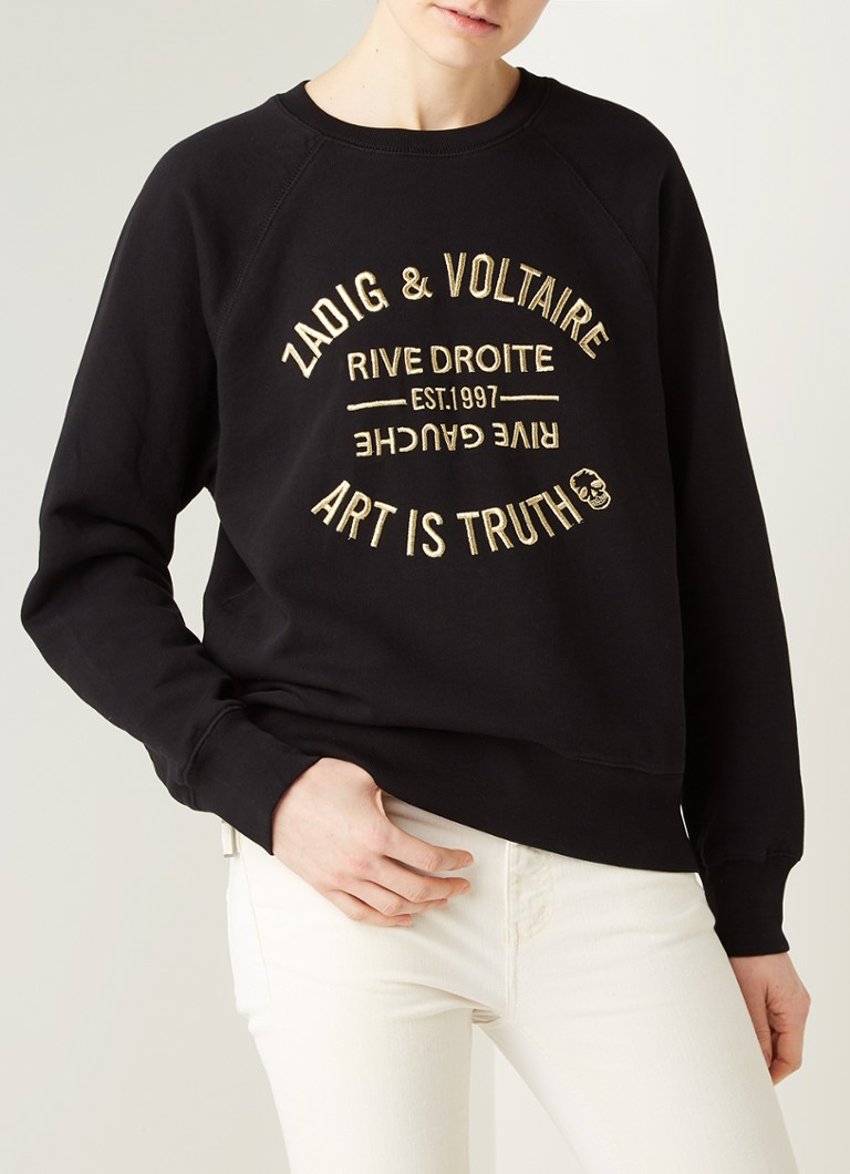 Zadig&Voltaire Blason sweater with metallic logo embroidery