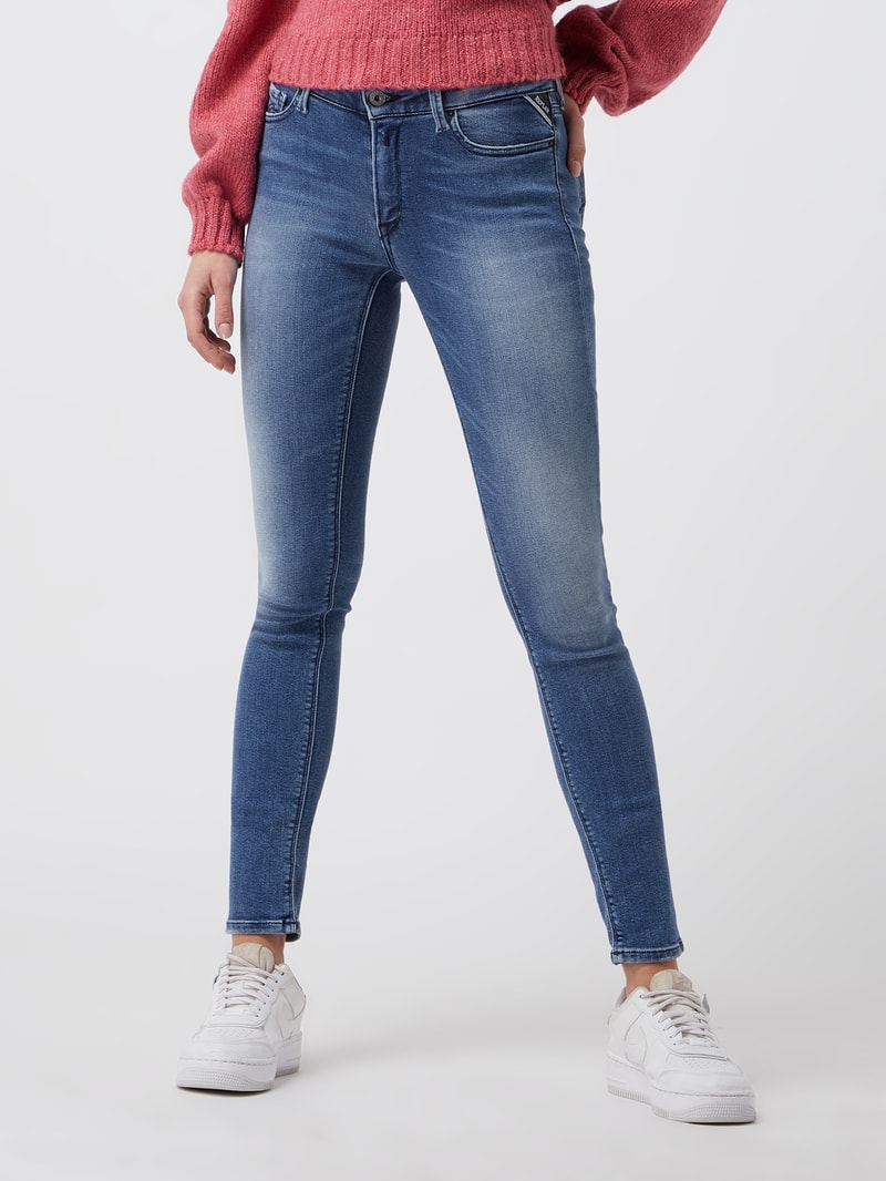 Skinny Fit Jeans mit Stretch-Anteil Modell 'Luzien' in blau