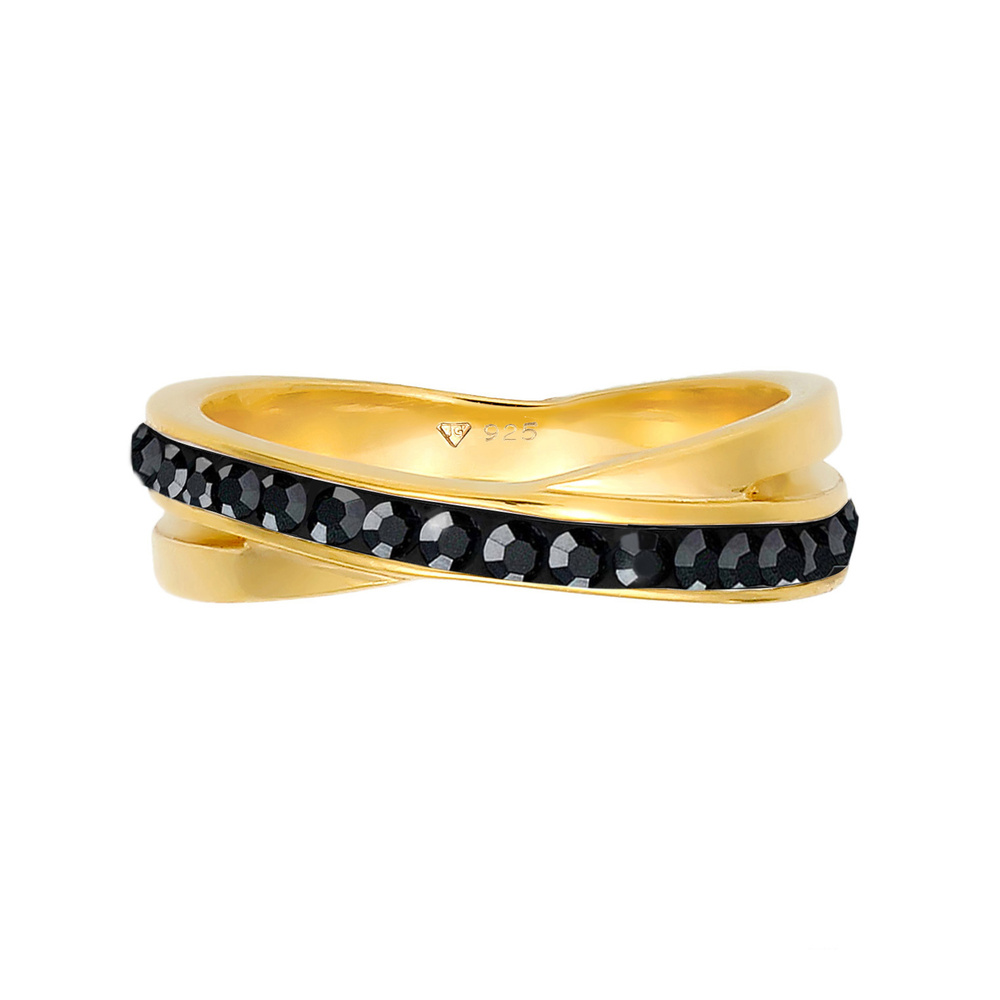 Elli Elli Bague Femme d'Emballage Élégant avec Cristaux en Argent Sterling 925 Bague