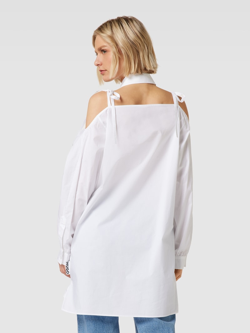 Longbluse mit Umlegekragen Modell 'Kivy' in weiß
