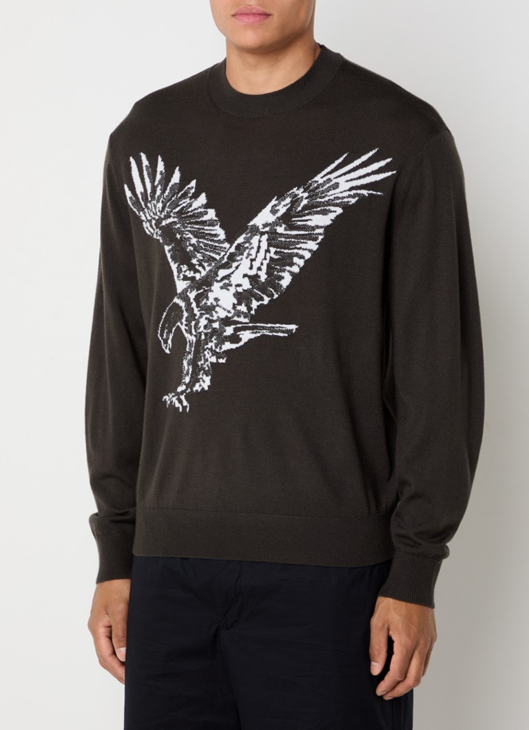 Maglione Armani Exchange a maglia fine in misto lana con motivo a maglia