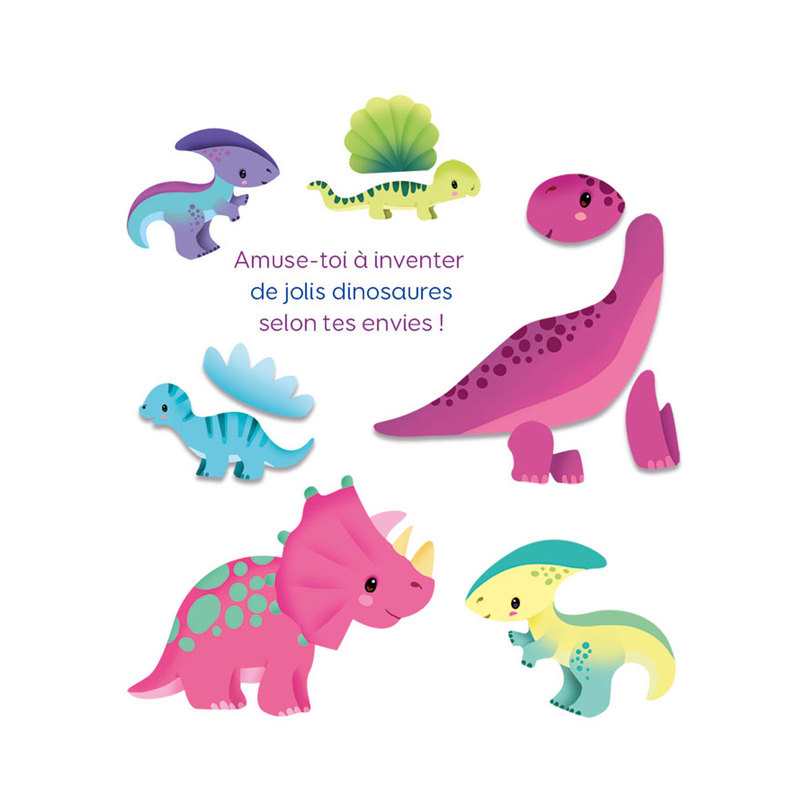 Pochette Avec mes gommettes, je crée de jolis dinosaures - Lito