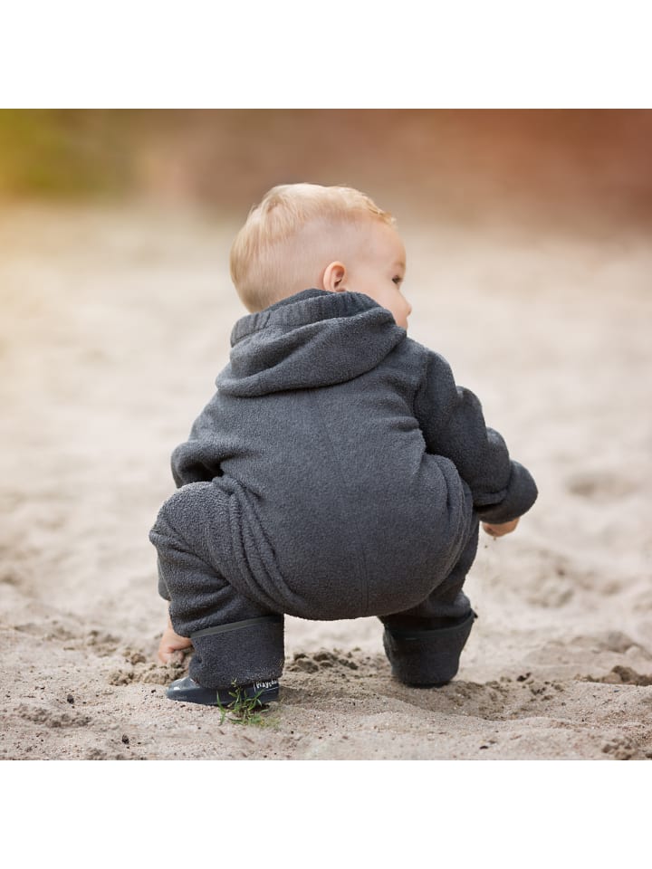 Hoppediz Overall Fleece-Overall mit Umschlagbündchen in anthrazit  günstig kaufen