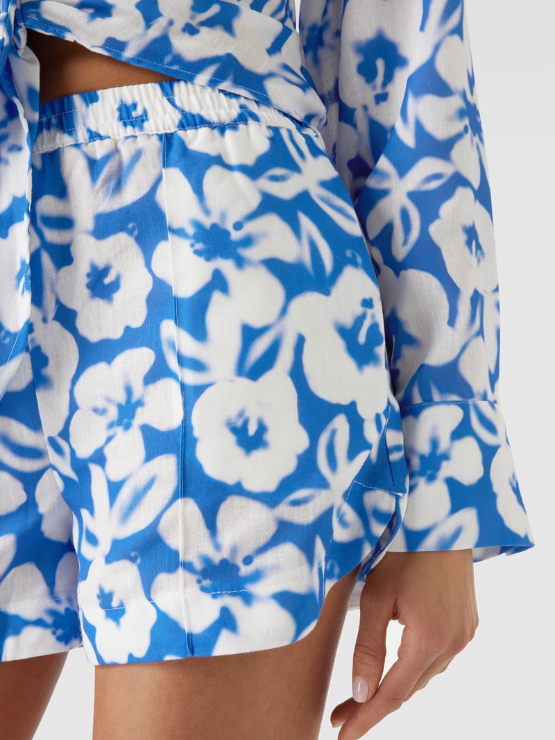 Shorts mit Allover-Muster Modell 'Lucie' in royalblau