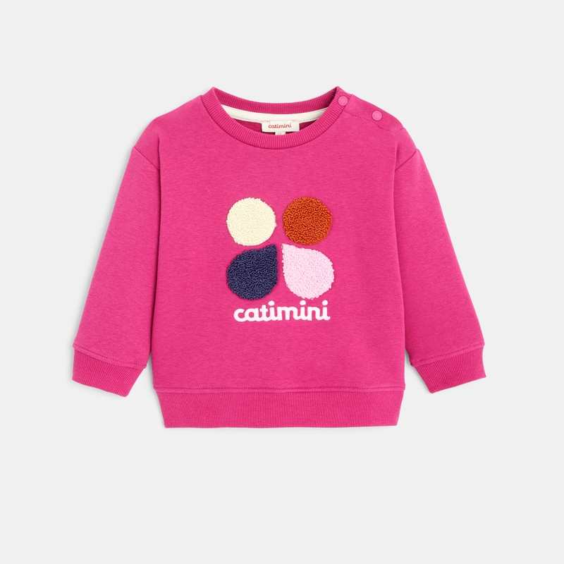 Sweat bébé molleton brodé violet Catimini