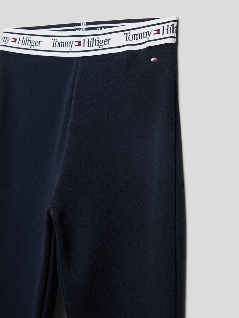 Leggings mit Label-Details in marineblau
