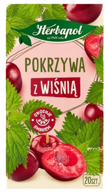 Lenkiška herbariumo arbata „Herbapol“, dilgėlių ir vyšnių skonio