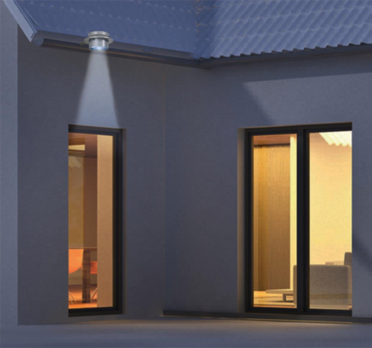näve LED Dachrinnenleuchte Mistra, LED fest integriert, Tageslichtweiß, Wetterfest, AA 1,2V Akku, Farbe: grau, Material: Kunststoff