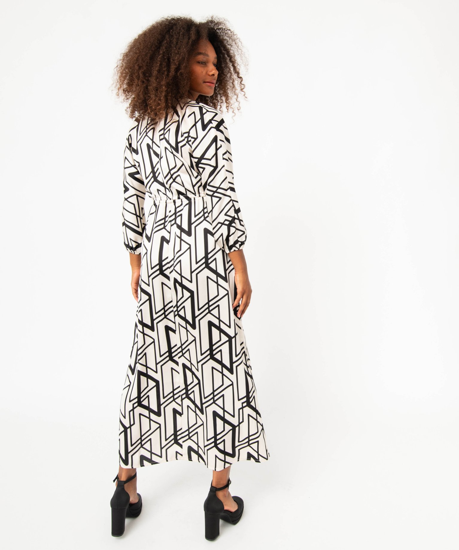 Robe imprimée avec manches 3/4 femme imprime | GEMO