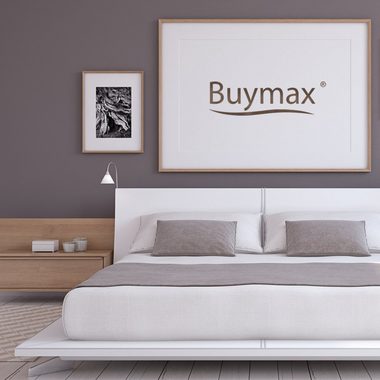 Bettwäsche, Buymax, Renforcé, 3 teilig, 100% Baumwolle Renforce Kissenbezug 80x80 cm mit Reißverschluss Blumen Blätter, Weiß Grau