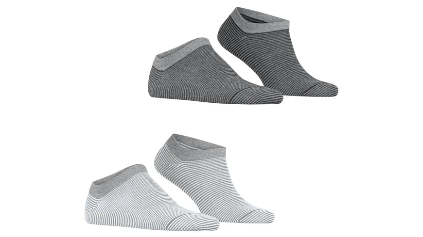 ESPRIT Herren Sneaker Socken Allover Stripe SN 2er Pack grey