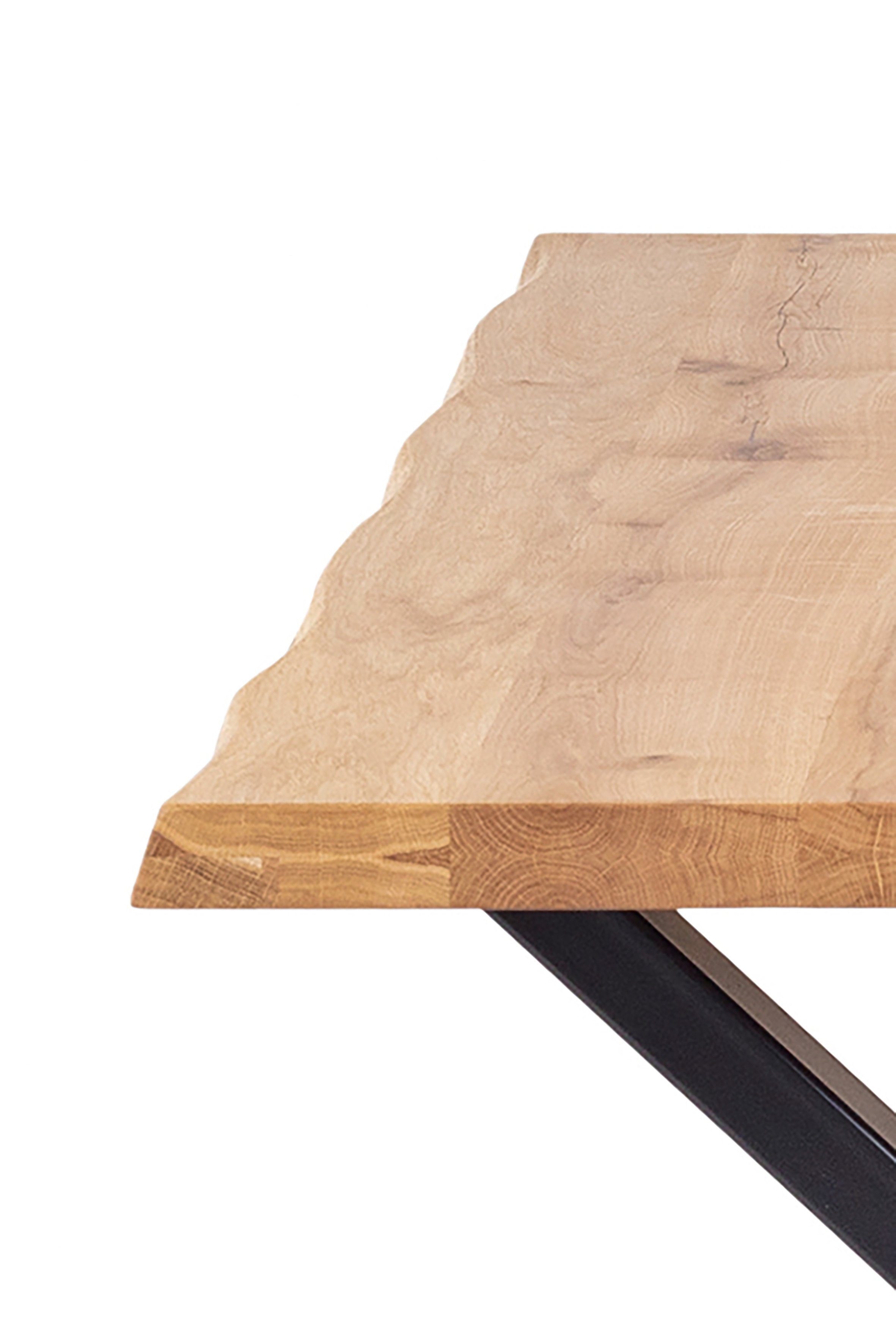 Homexperts Esstisch LESLEY *, Massivholz Eiche Natur, B140xT95xH75cm