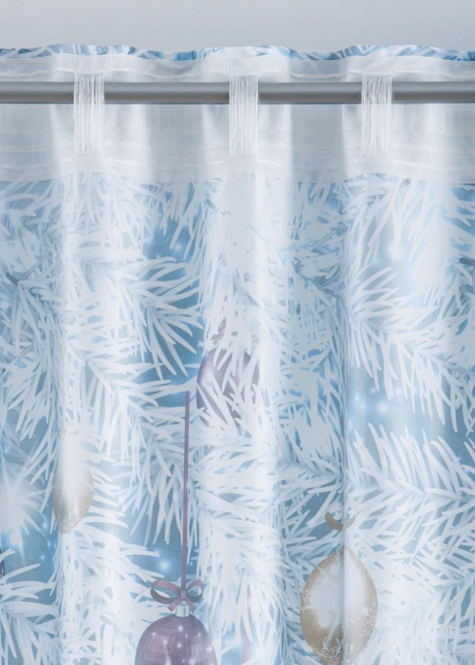 Vorhang mit weihnachtlichem Druck (1er Pack)