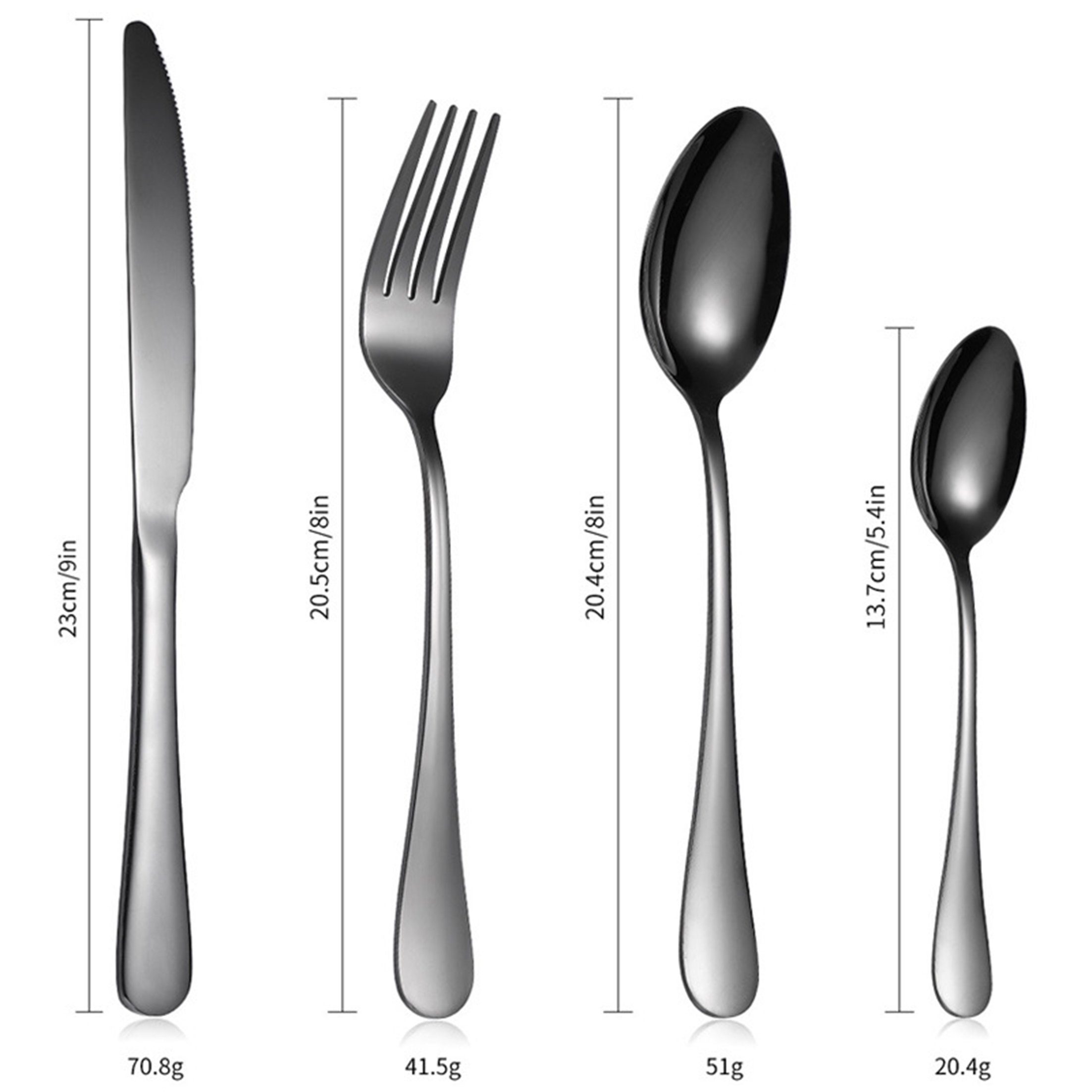 KÜLER Besteck-Set Tafelgeschirr Edelstahlbesteck Messer Gabel und Löffel 24-teiliges Set