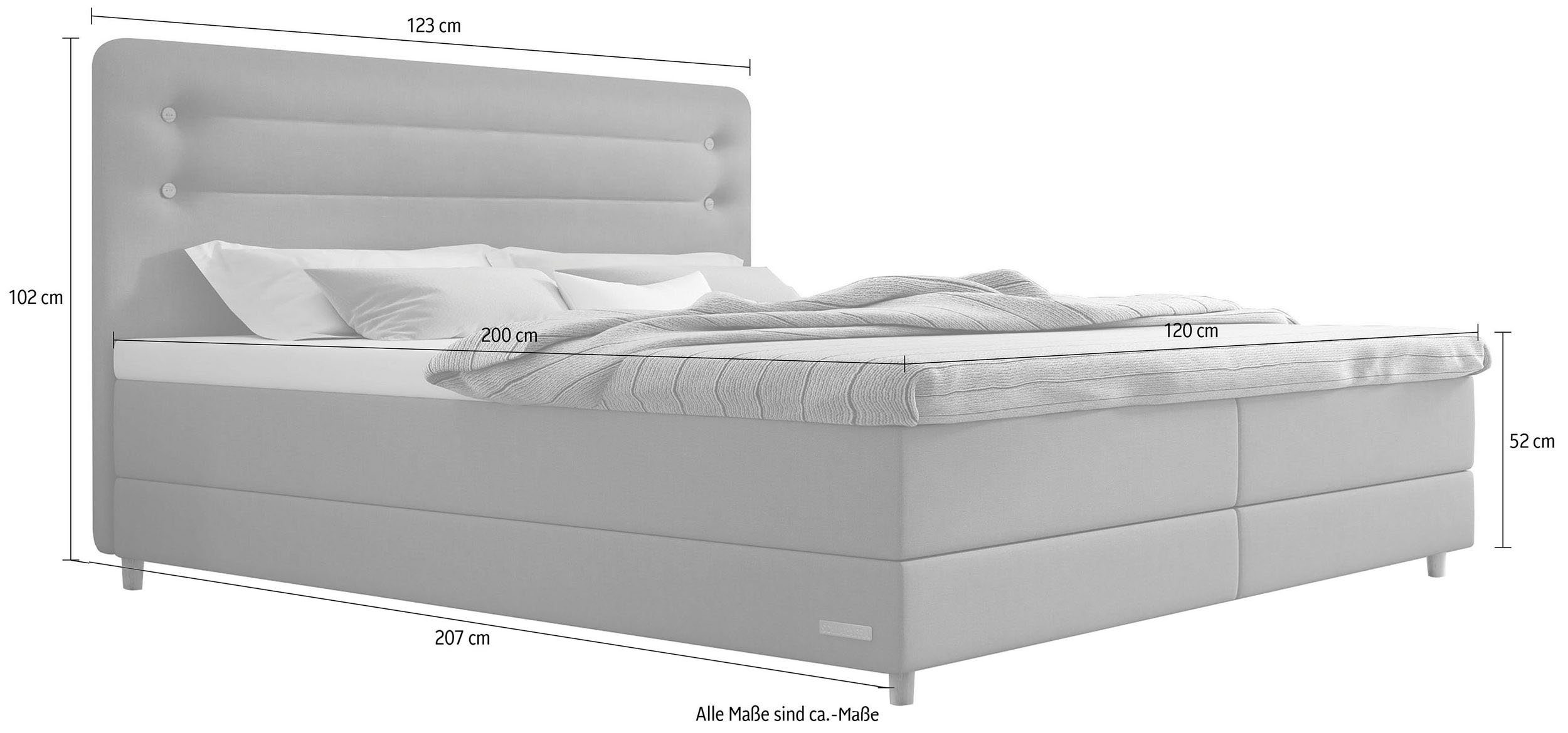 Schlaraffia Boxspringbett Fidelio, inkl. BULTEX® Topper, Holzfuß in Eiche