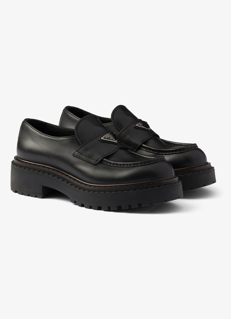 Mocassim Prada Double Chocolate em couro