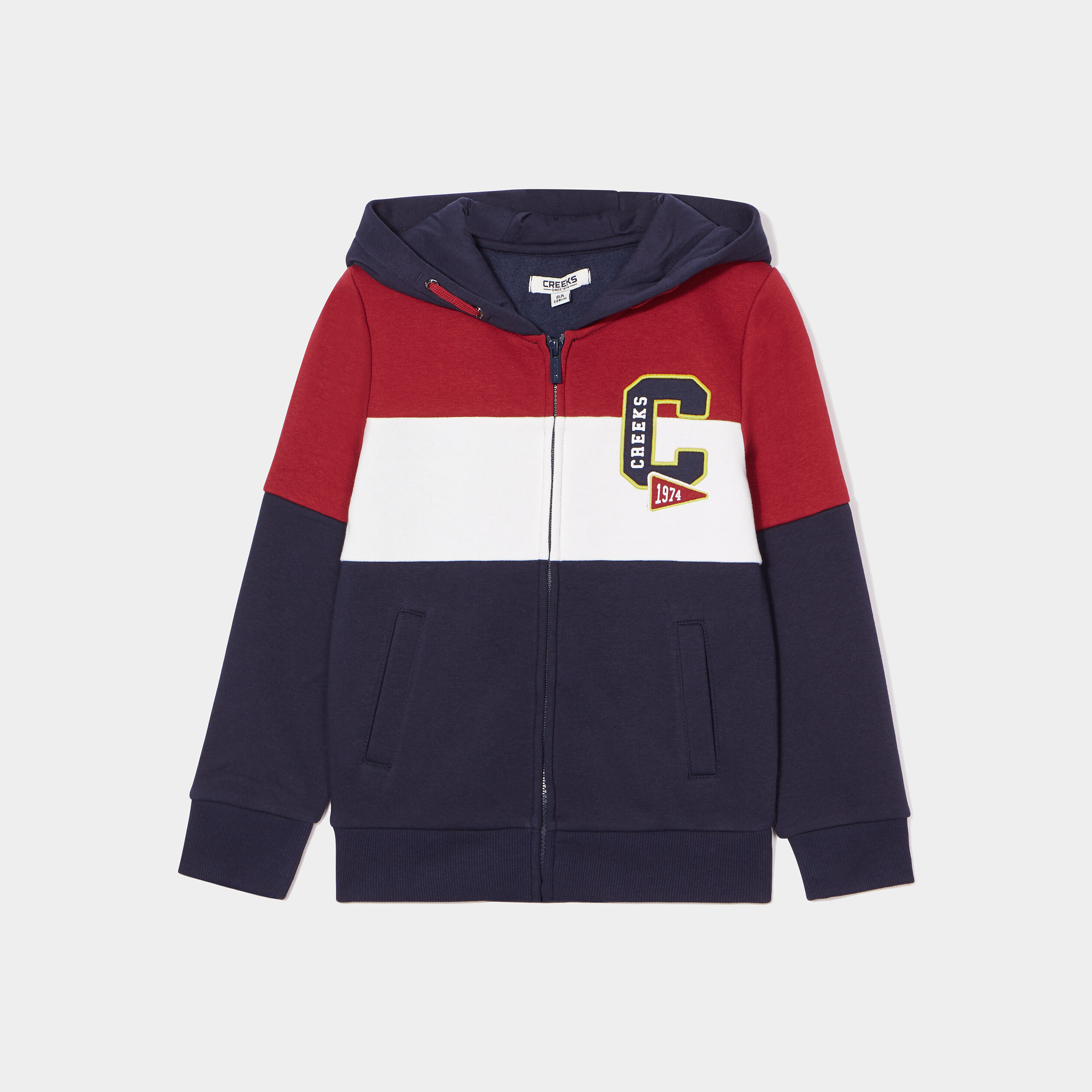Sweat zippé à capuche Creeks bleu marine garçon | La Halle