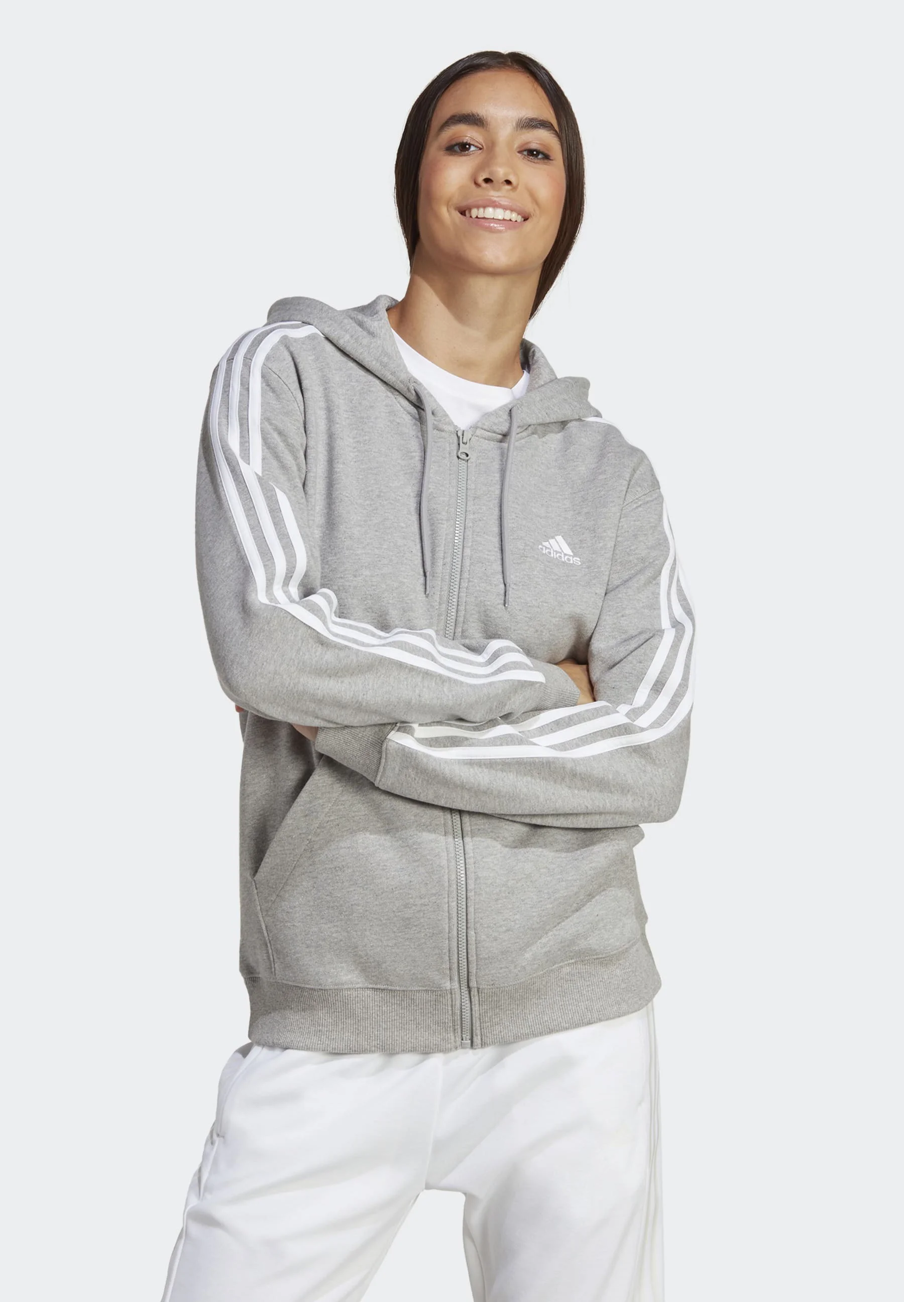 adidas Sportswear ESSENTIALS 3-STRIPES REGULAR FULL-ZIP - Sudadera con cremallera