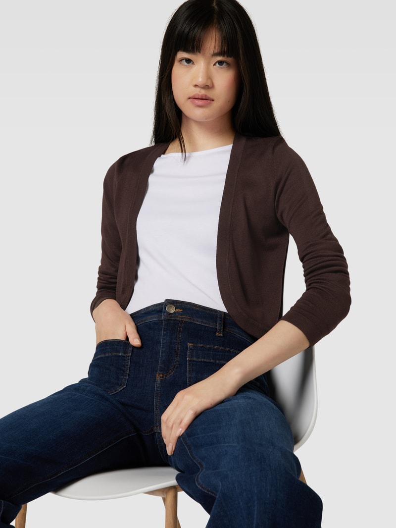 Bolero in unifarbenem Design Modell 'ASTRID' in mittelbraun