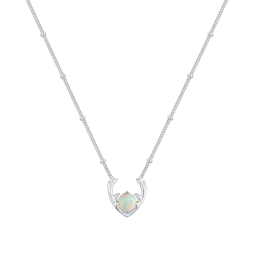 Elli Elli Collier Synthétiquement Opal Collier Femme  (925/1000) Argent collier