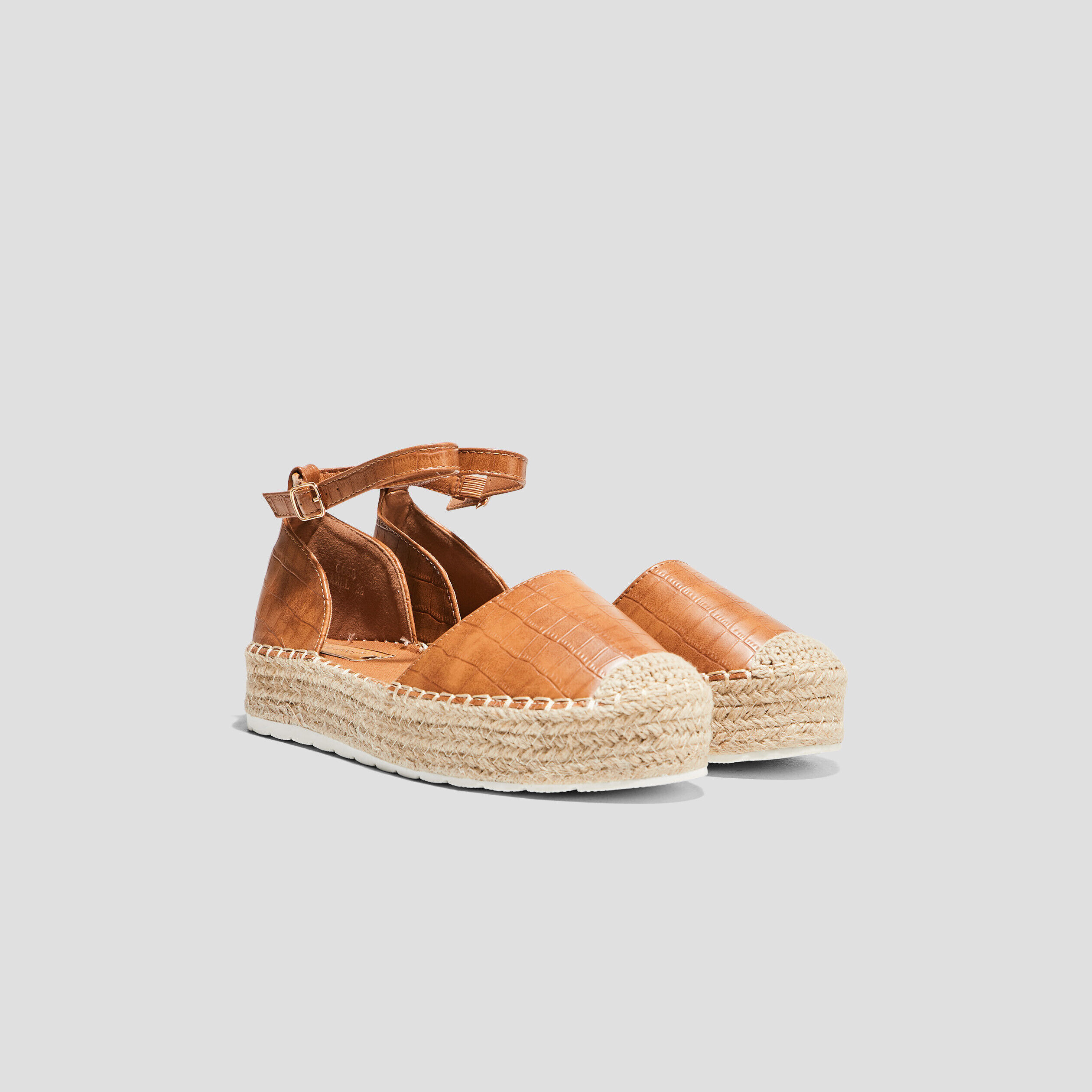 Espadrilles plates compensées camel femme | Cache Cache