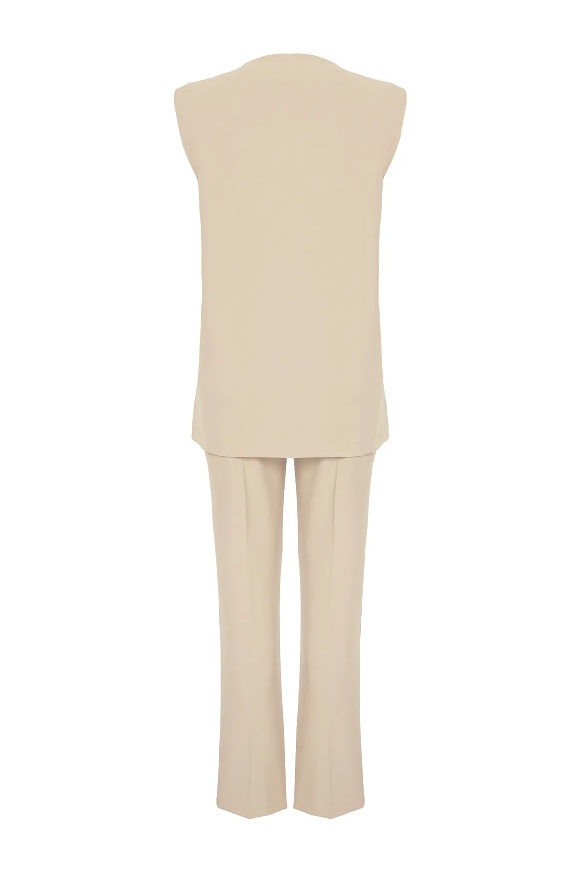 Trendyol Modest  Beiges Accessoire-Set aus gewebter Stoffweste und Hose, Oberteil und Unterteil TCTSS24US00035