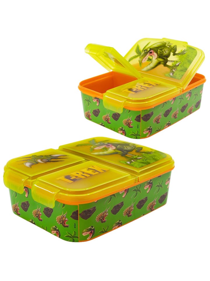 Stor Brotdose | 3 getrennte Fächer | T-Rex Dinosaurier | Lunch Vesper Dose günstig kaufen onesize