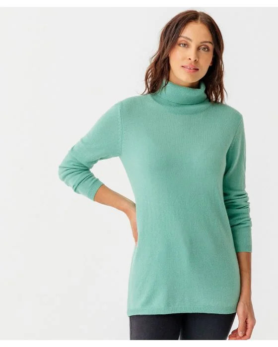 Pull col roulé en pur cachemire