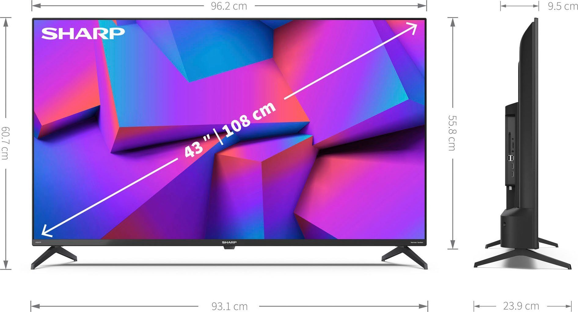 Sharp 4T-C43FK_ LED-Fernseher (108 cm/43 Zoll, 4K Ultra HD, Smart-TV)