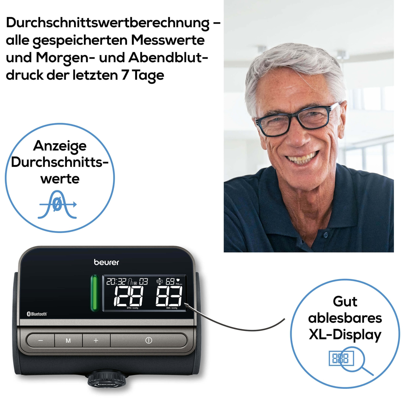 Beurer Blutdruckmessgerät BM 81 easyLock-Bluetooth® Oberarm-Blutdruckmessgerät mit Inflation-Technology & easyLock-Manschette