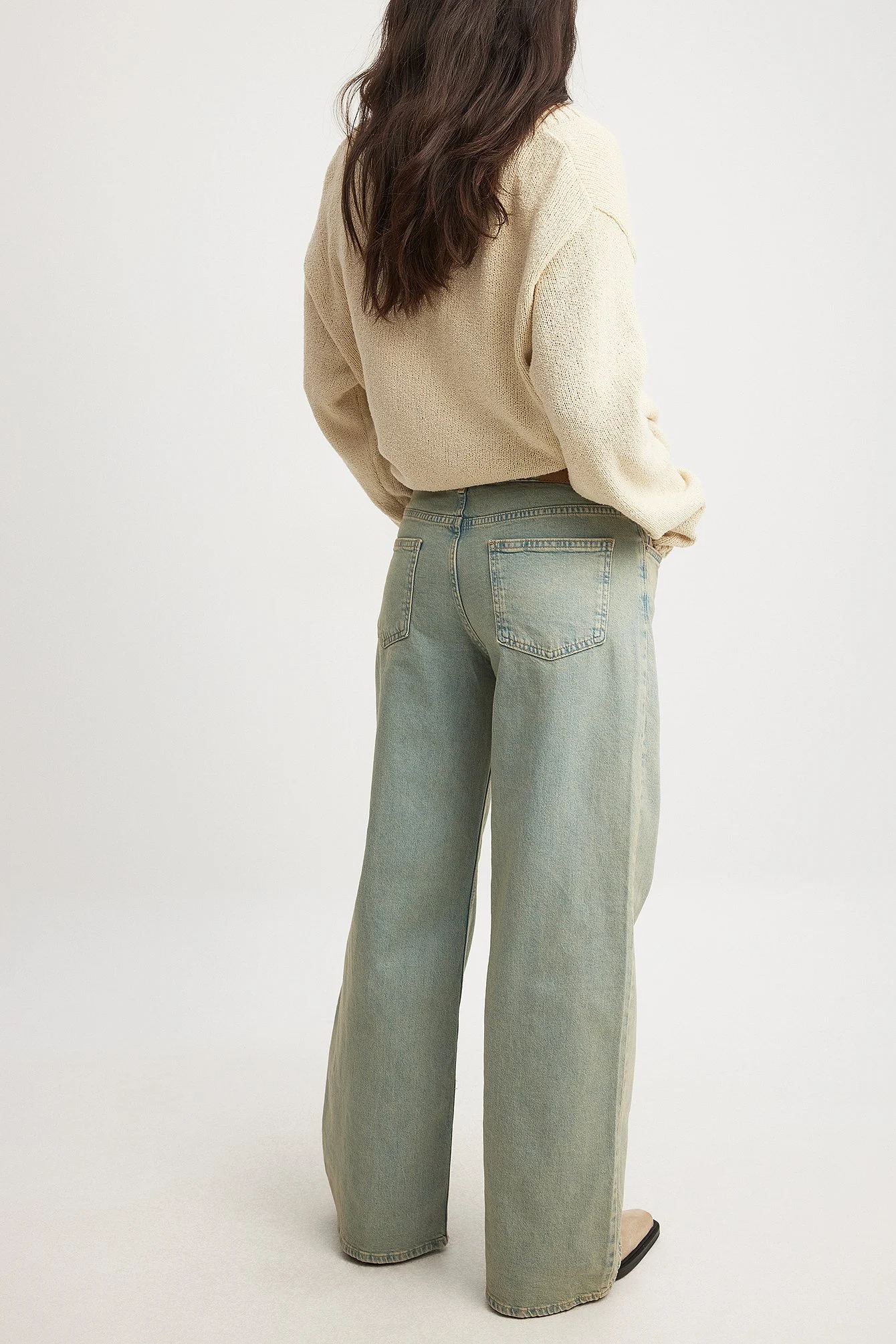 Weite Jeans mit tiefer Taille
