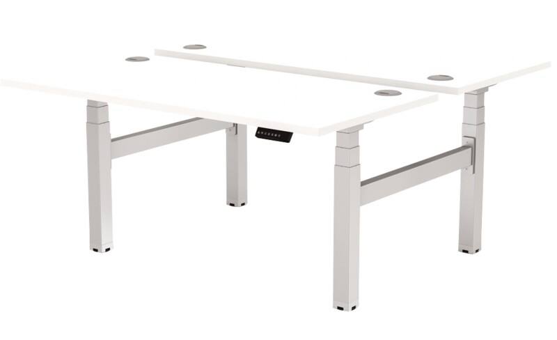 Fellowes Cambio Elektrisch Höhenverstellbar Sitz-Stehschreibtisch Weiß T-Fuß 1.699 (B) x 1.470 (T) x 1.305 (H) mm MDF (Mitteldichte Faserplatte), PVC (Polyvinylchlorid), Stahl