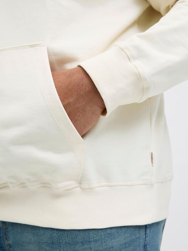 JACK & JONES PLUS Kapuzenpullover in Antique White günstig kaufen